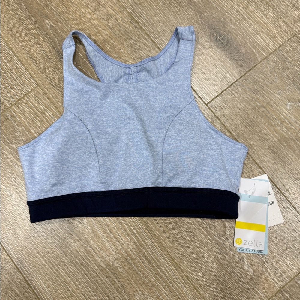 Zella Light Blue and Black Sports Bra
